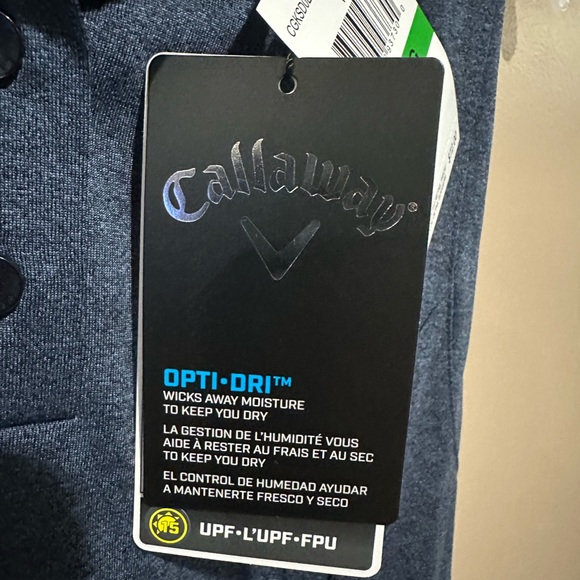 Women’s Vneck golf sleeveless shirt. Blue size sm, med. Half button up - Picture 3 of 6